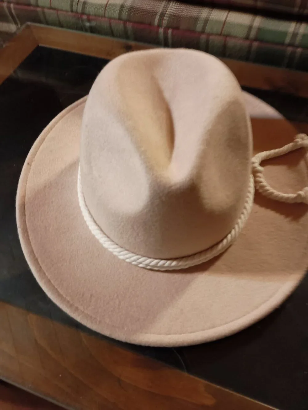 SO 100% wool brimmed tan adjustable hat